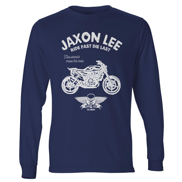 JL Ride Illustration For A Husqvarna Svartpilen 701 Motorbike Fan LS-Tshirt