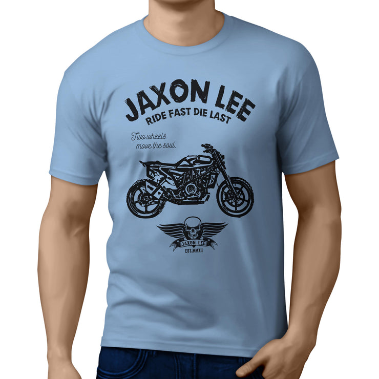 JL Ride Illustration For A Husqvarna Svartpilen 701 Motorbike Fan T-shirt