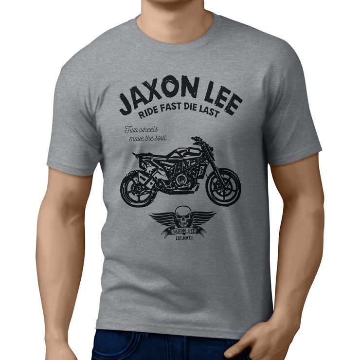 JL Ride Illustration For A Husqvarna Svartpilen 701 Motorbike Fan T-shirt