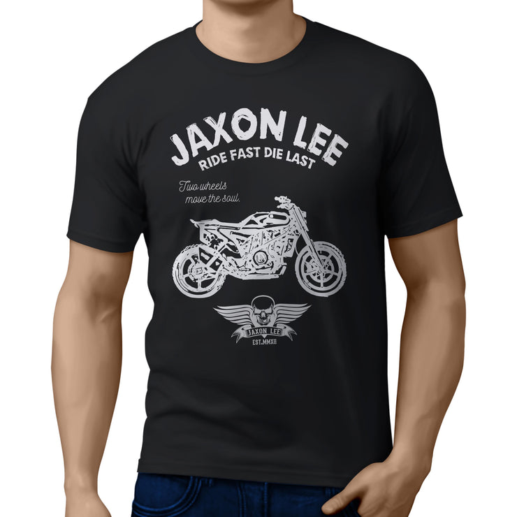 JL Ride Illustration For A Husqvarna Svartpilen 701 Motorbike Fan T-shirt