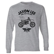 JL Ride Illustration For A Husqvarna TC 125 Motorbike Fan LS-Tshirt