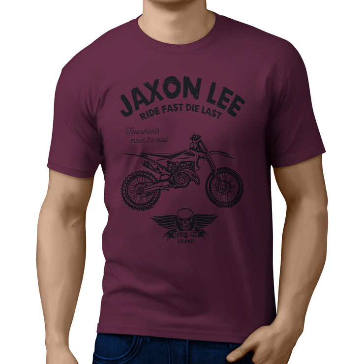 JL Ride Illustration For A Husqvarna TC 125 Motorbike Fan T-shirt