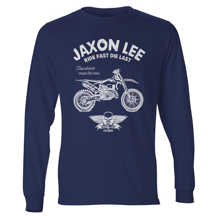 JL Ride Illustration For A Husqvarna TX 300i Motorbike Fan LS-Tshirt