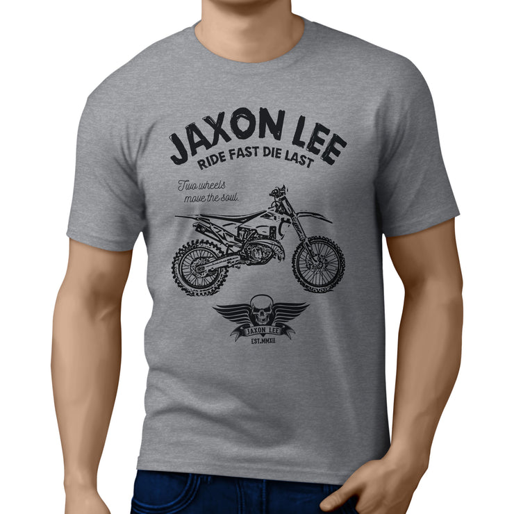 JL Ride Illustration For A Husqvarna TX 300i Motorbike Fan T-shirt