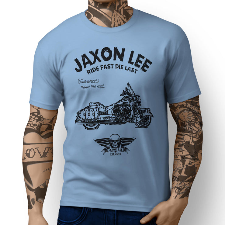 JL Ride Illustration For A Indian Chief Vintage Motorbike Fan T-shirt