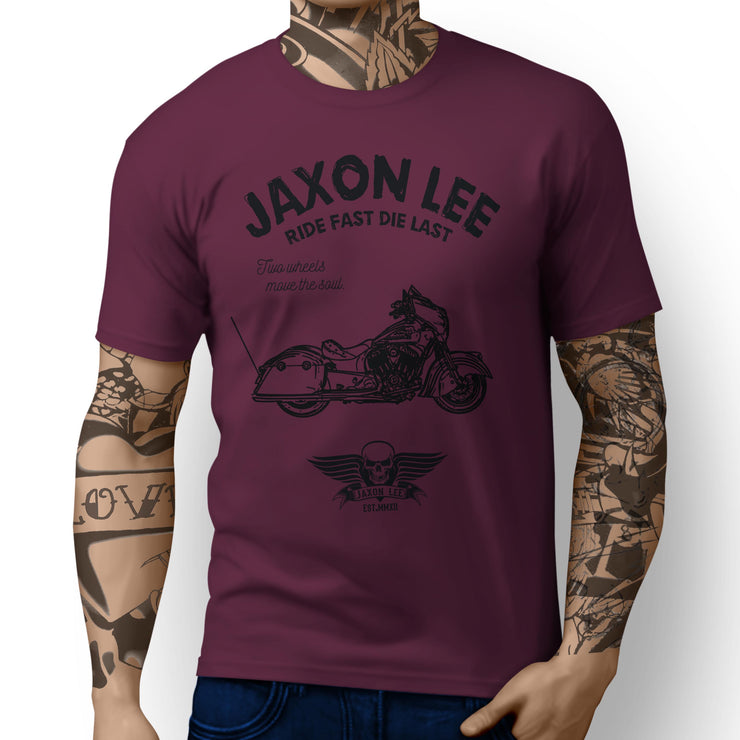 JL Ride Illustration For A Indian Chieftain Dark Horse Motorbike Fan T-shirt