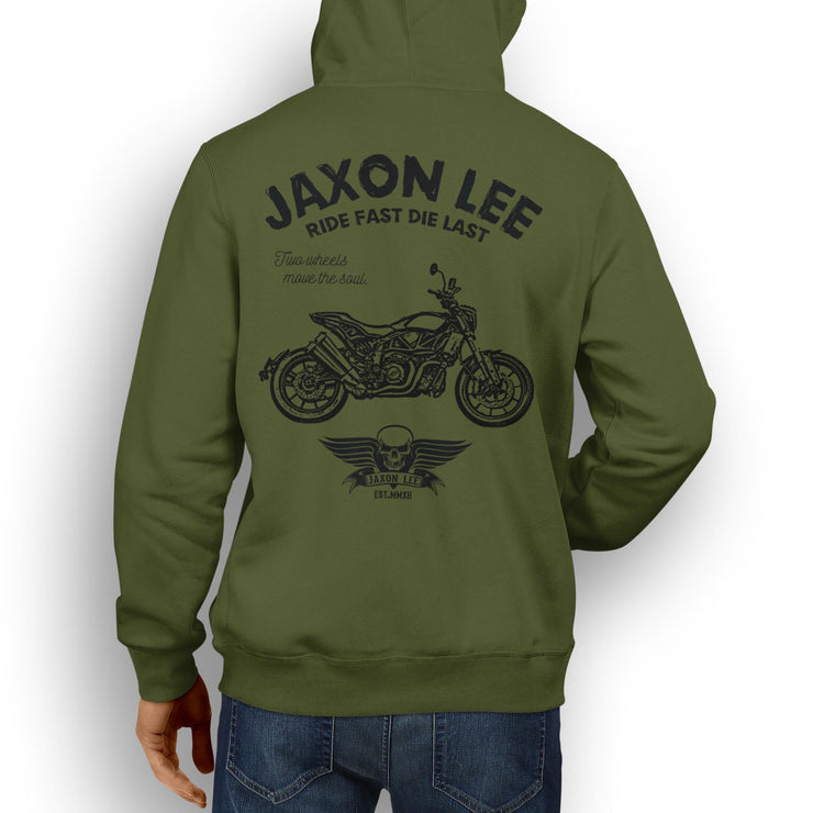 JL Ride Illustration For A Indian FTR 1200 Motorbike Fan Hoodie