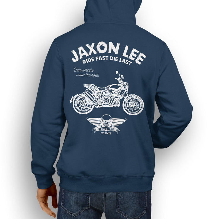 JL Ride Illustration For A Indian FTR 1200 Motorbike Fan Hoodie