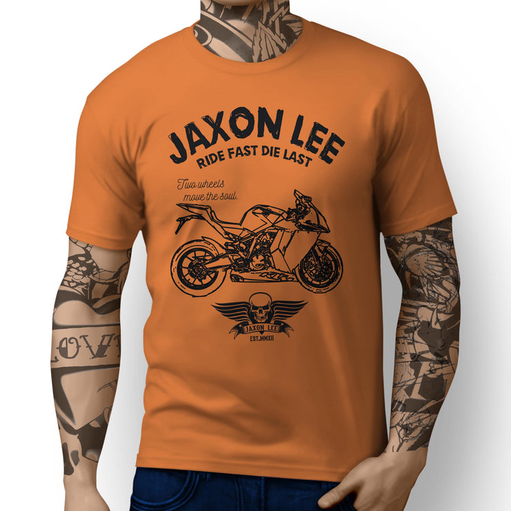 JL Ride illustration for a KTM 1190 RC8 Motorbike fan T-shirt