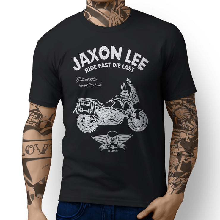 JL Ride illustration for a KTM 1290 Super Adventure T Motorbike fan T-shirt