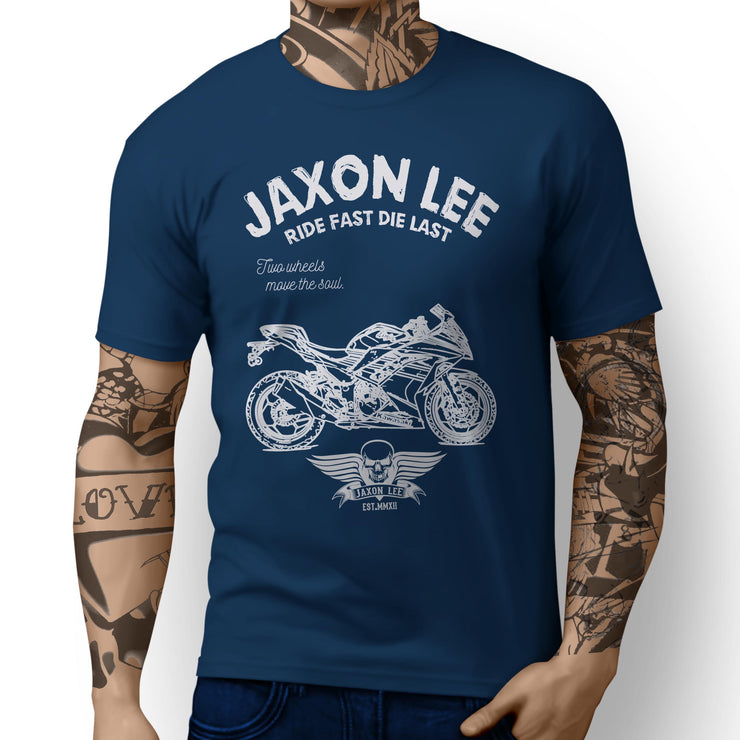 JL Ride Illustration For A Kawasaki Ninja 300 KRT 2017 Motorbike Fan T-shirt