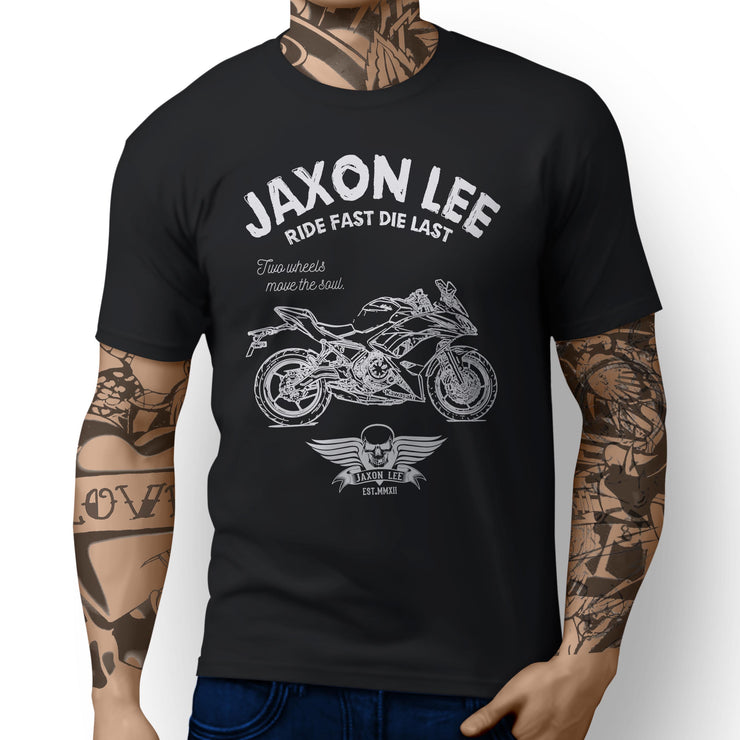JL Ride Illustration For A Kawasaki Ninja 650 Motorbike Fan T-shirt
