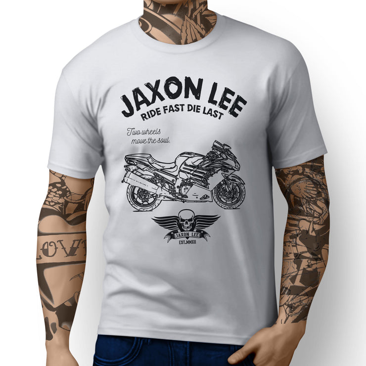 JL Ride Illustration For A Kawasaki Ninja ZX14R Motorbike Fan T-shirt