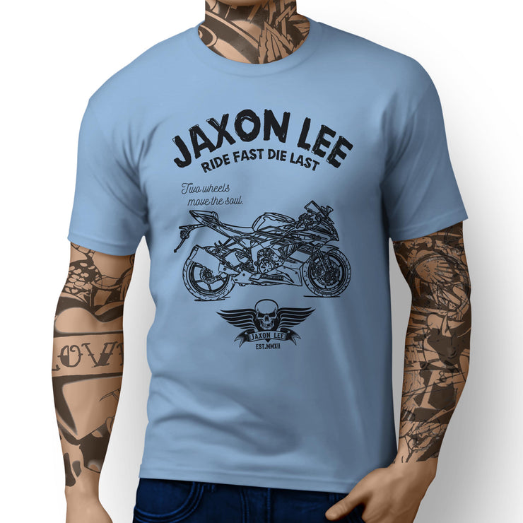 JL Ride Illustration For A Kawasaki Ninja ZX 6R KRT Motorbike Fan T-shirt