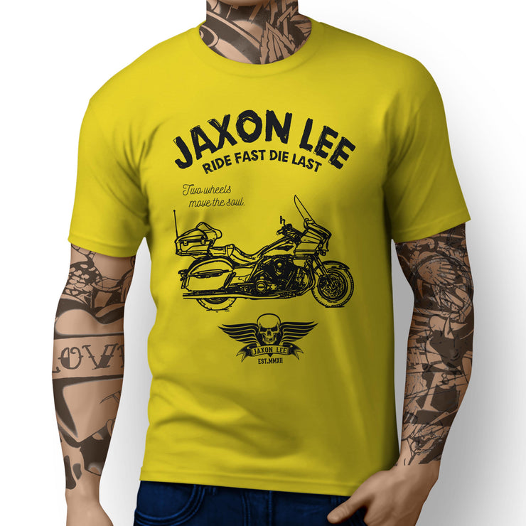 JL Ride Illustration For A Kawasaki Vulcan 1700 Voyager Motorbike Fan T-shirt