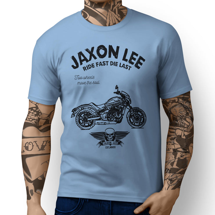 JL Ride Illustration For A Kawasaki Vulcan S Cafe Motorbike Fan T-shirt