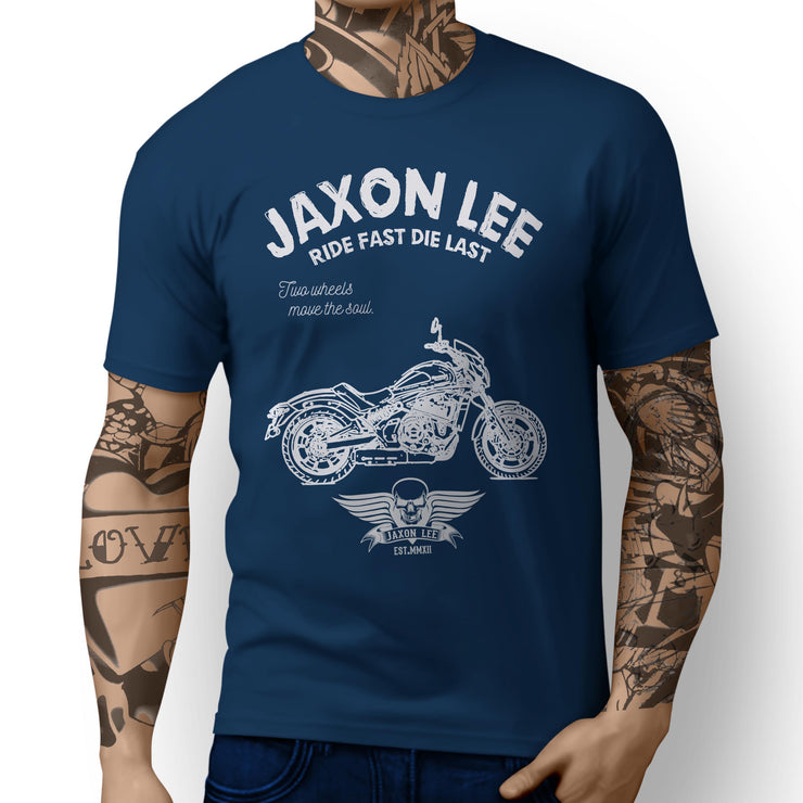 JL Ride Illustration For A Kawasaki Vulcan S Cafe Motorbike Fan T-shirt