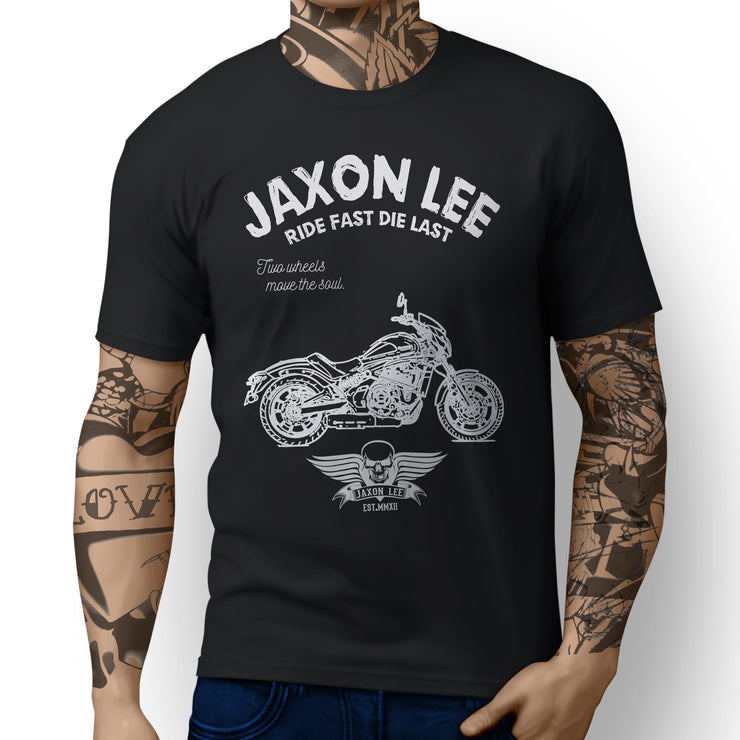 JL Ride Illustration For A Kawasaki Vulcan S Cafe Motorbike Fan T-shirt