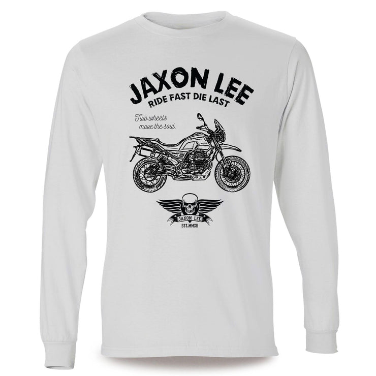 JL Ride Illustration For A Moto Guzzi V85 TT Motorbike Fan LS-Tshirt