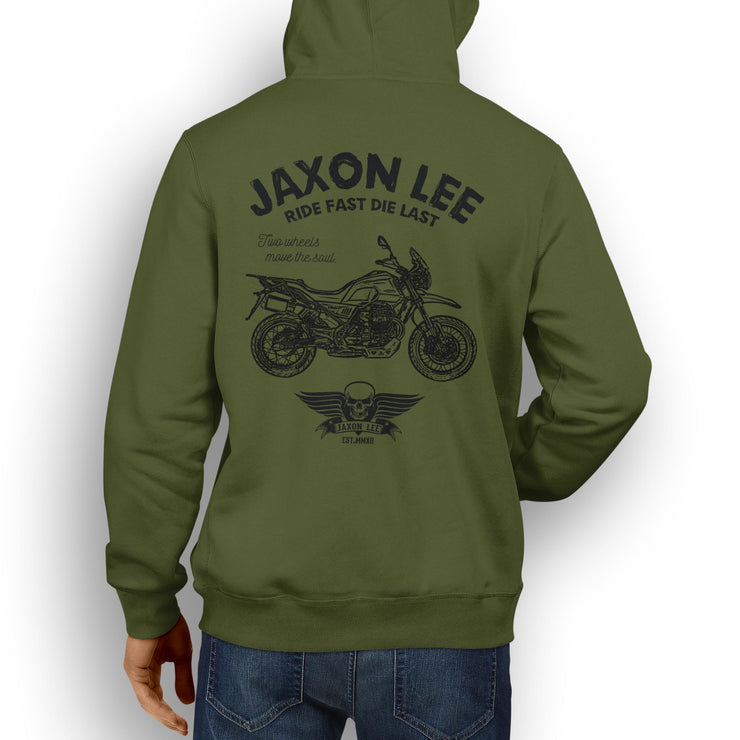 JL Ride Illustration For A Moto Guzzi V85 TT Motorbike Fan Hoodie