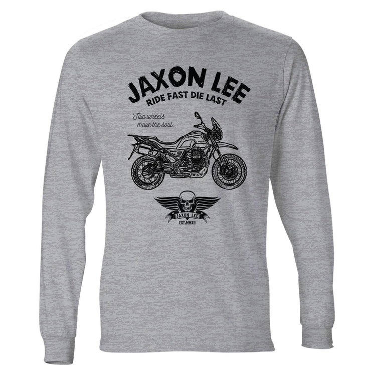 JL Ride Illustration For A Moto Guzzi V85 TT Motorbike Fan LS-Tshirt