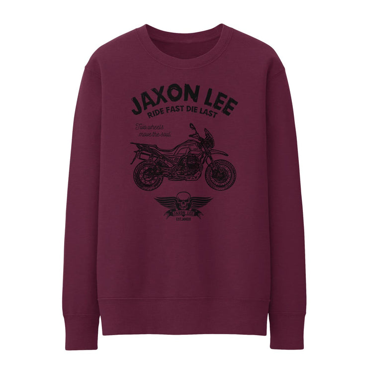 JL Ride Illustration For A Moto Guzzi V85 TT Motorbike Fan Jumper