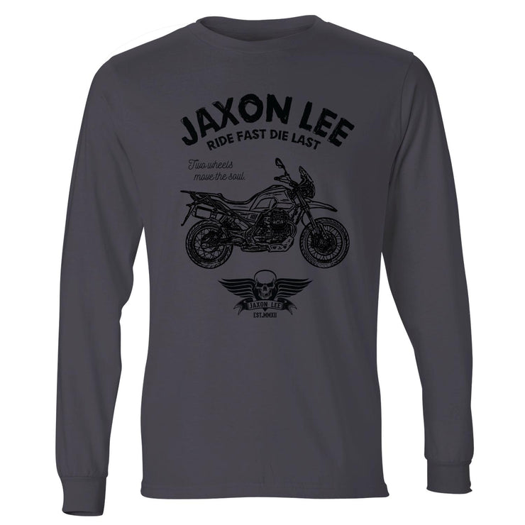 JL Ride Illustration For A Moto Guzzi V85 TT Motorbike Fan LS-Tshirt