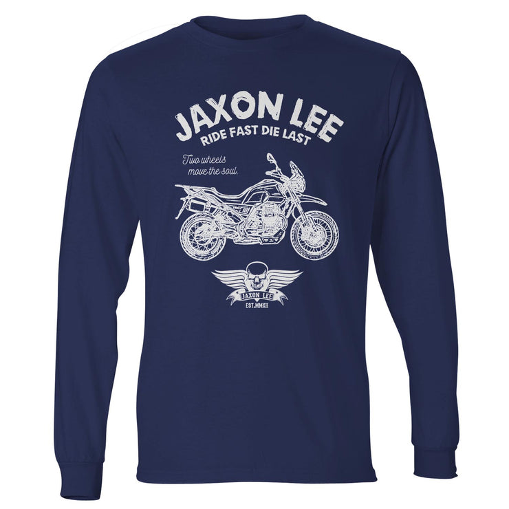 JL Ride Illustration For A Moto Guzzi V85 TT Motorbike Fan LS-Tshirt