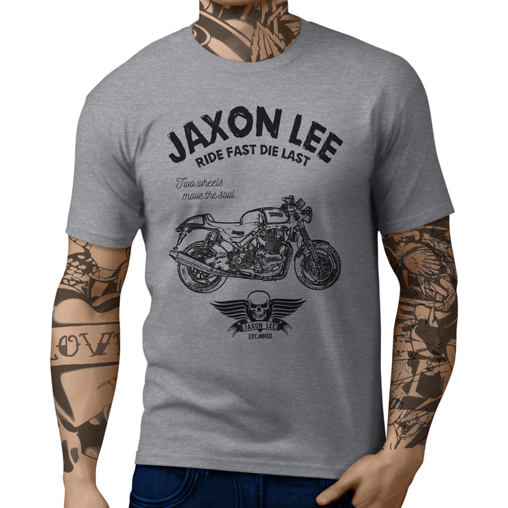 JL Ride Illustration For A Norton Commando 961 Sport Motorbike Fan T-shirt