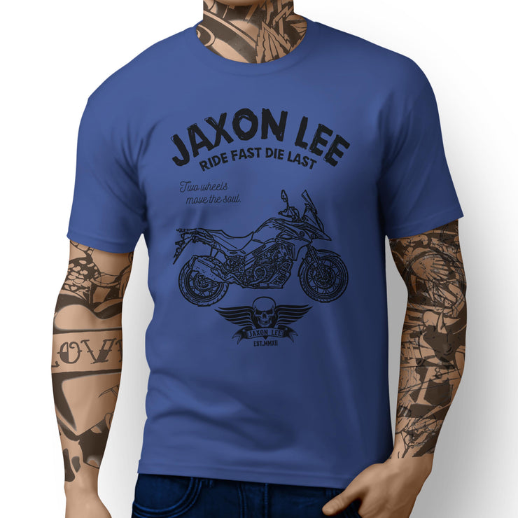 JL Ride Illustration For A Suzuki V Strom 650XT 2017 Motorbike Fan T-shirt