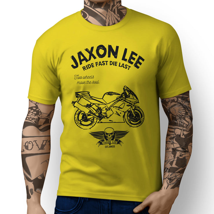 JL Ride Art Tee aimed at fans of Triumph Daytona 650 Motorbike