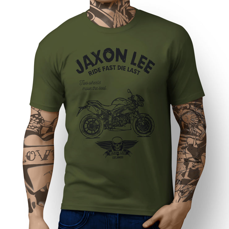 JL Ride Illustration For A Triumph Speed Triple 2015 Motorbike Fan T-shirt
