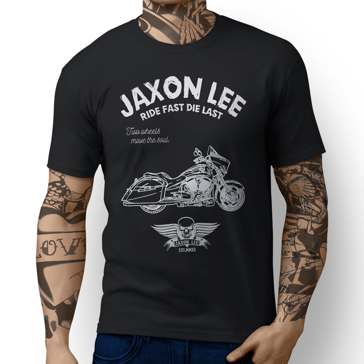 JL Ride Illustration For A Victory Cross Country Motorbike Fan T-shirt