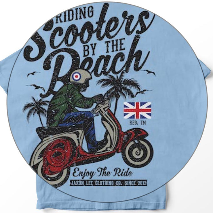 JL Scooters by the beach MOD inspired Art design – T-shirts - Jaxon lee