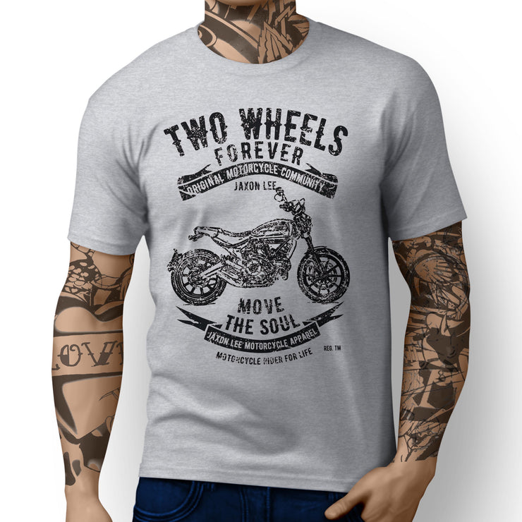 JL Soul Illustration For A Ducati Scrambler Full Throttle Motorbike Fan T-shirt - Jaxon lee