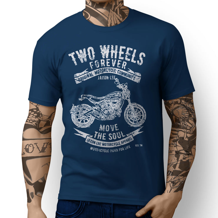 JL Soul Illustration For A Ducati Scrambler Full Throttle Motorbike Fan T-shirt - Jaxon lee