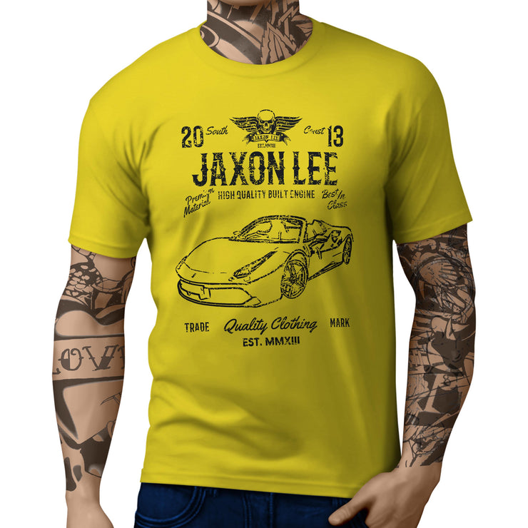 JL Soul Illustration For A Ferrari 488 Spider Motorcar Fan T-shirt