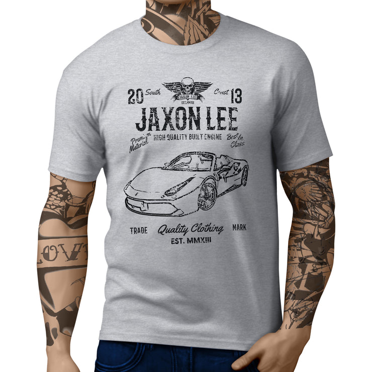 JL Soul Illustration For A Ferrari 488 Spider Motorcar Fan T-shirt