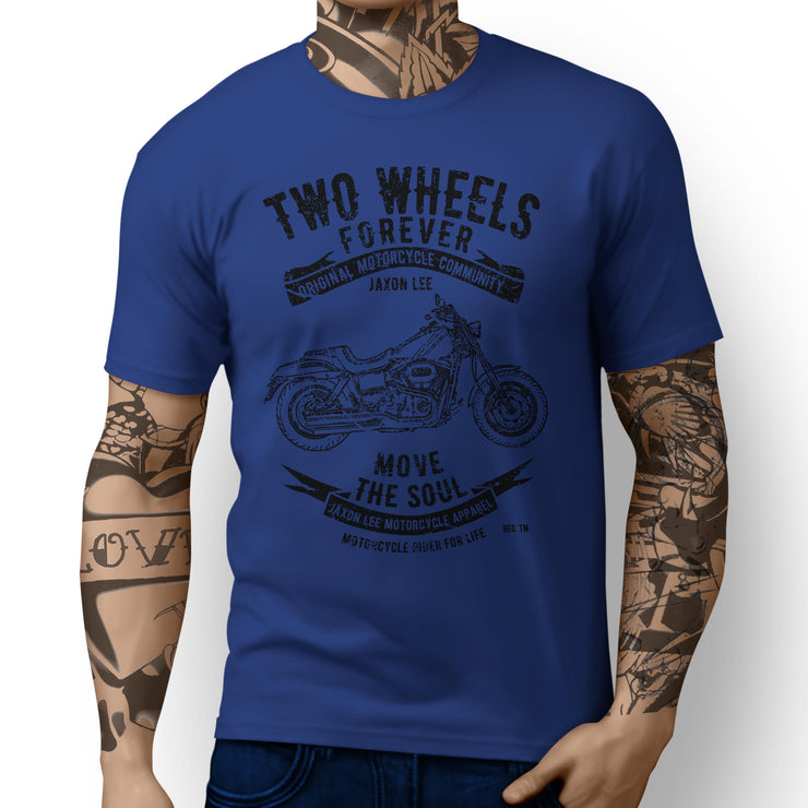 JL Soul Art Tee aimed at fans of Harley Davidson Fat Bob Motorbike - Jaxon lee