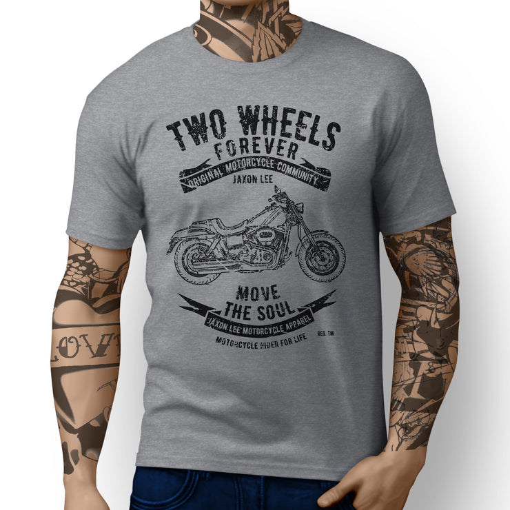 JL Soul Art Tee aimed at fans of Harley Davidson Fat Bob Motorbike - Jaxon lee