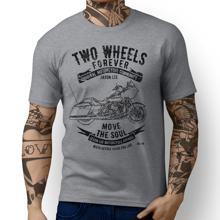 JL* Soul Art Tee aimed at fans of Harley Davidson Road Glide Motorbike - Jaxon lee