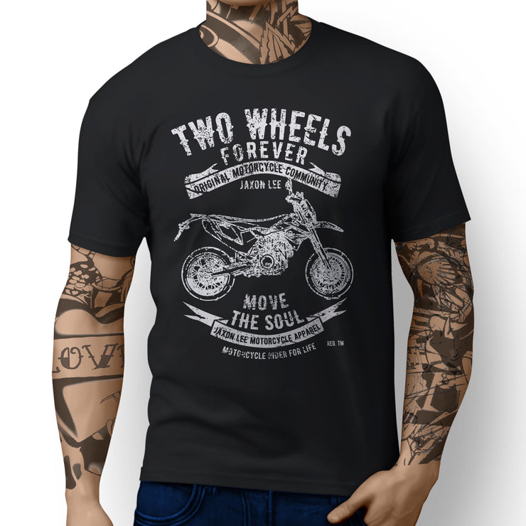 JL Soul illustration for a KTM 690 SMC R Motorbike fan T-shirt