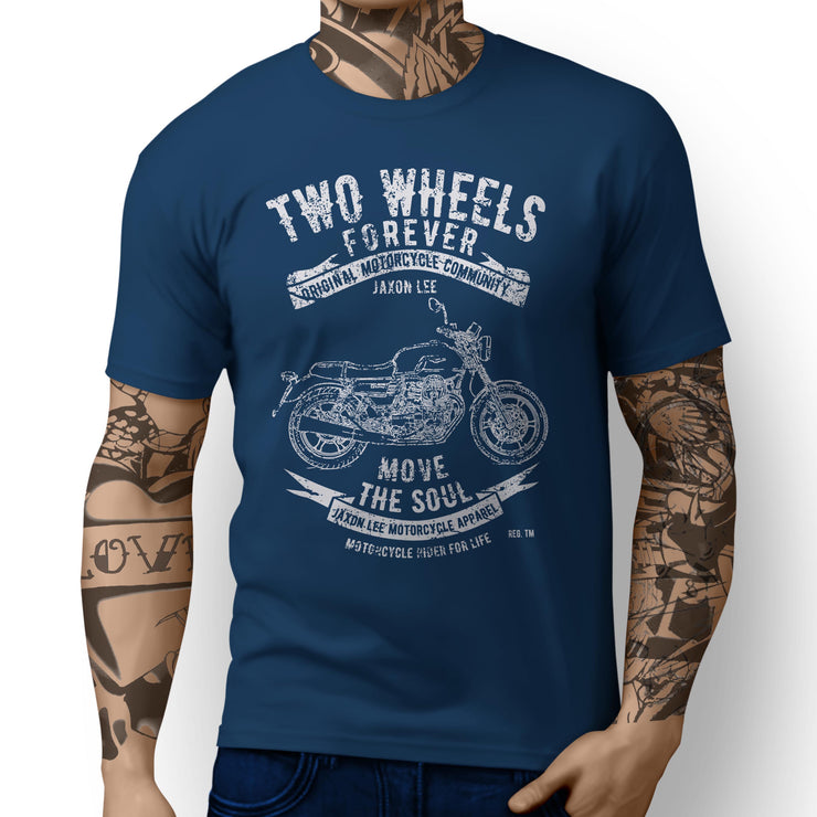 JL Soul Illustration For A Moto Guzzi V7III Stone Motorbike Fan T-shirt