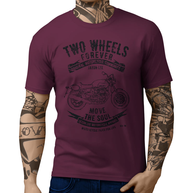 JL Soul Illustration For A Moto Guzzi V7 III Racer Motorbike Fan T-shirt