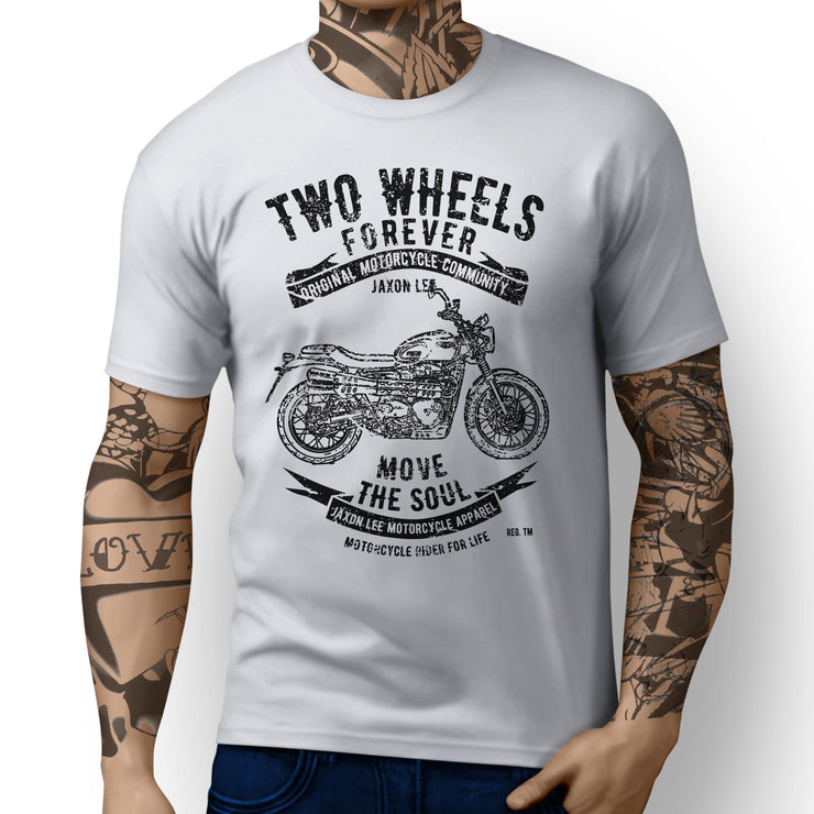 JL Soul Art Tee aimed at fans of Triumph Street Scrambler Motorbike - Jaxon lee