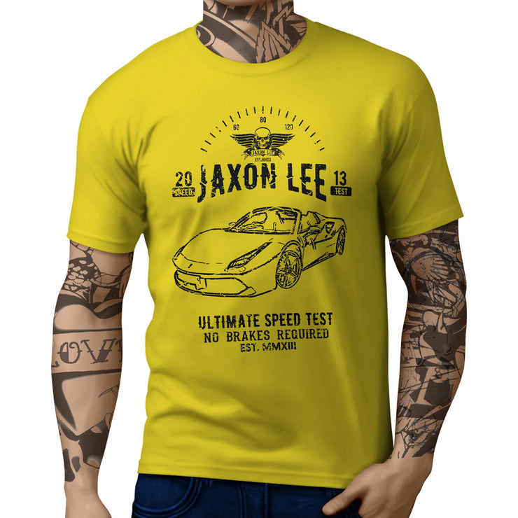 JL Speed Illustration For A Ferrari 488 Spider Motorcar Fan T-shirt