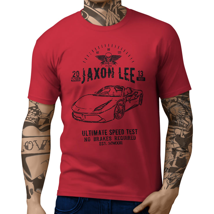 JL Speed Illustration For A Ferrari 488 Spider Motorcar Fan T-shirt