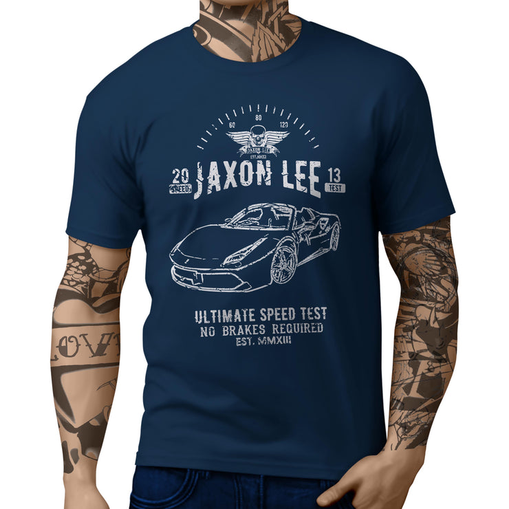 JL Speed Illustration For A Ferrari 488 Spider Motorcar Fan T-shirt