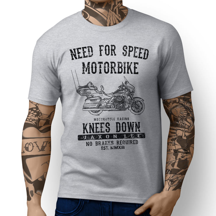 JL Speed Art Tee aimed at fans of Harley Davidson CVO Limited Motorbike