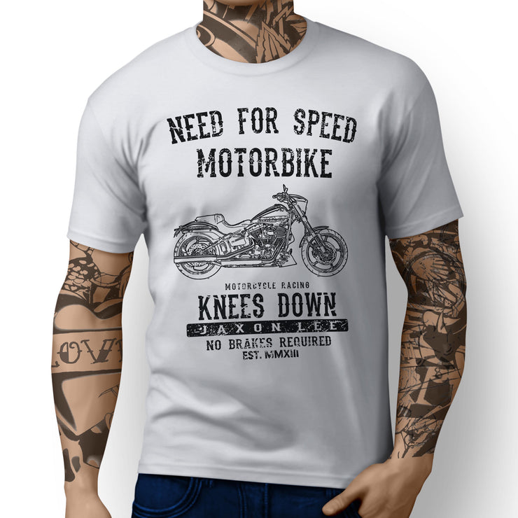 JL Speed Art Tee aimed at fans of Harley Davidson CVO Pro Street Breakout Motorbike